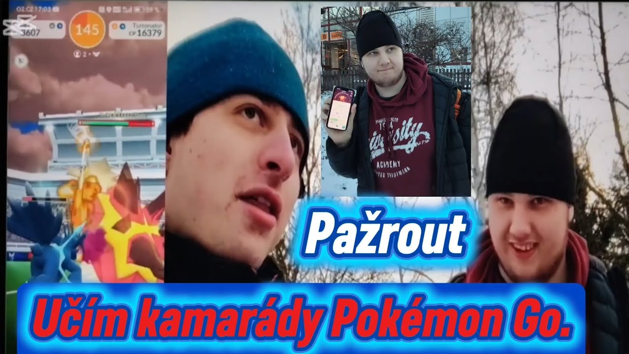 Učím kamarády hrát Pokémon go 2. - Pažrout - Nevěděl jako probíhá boj v Dynamax spotu.