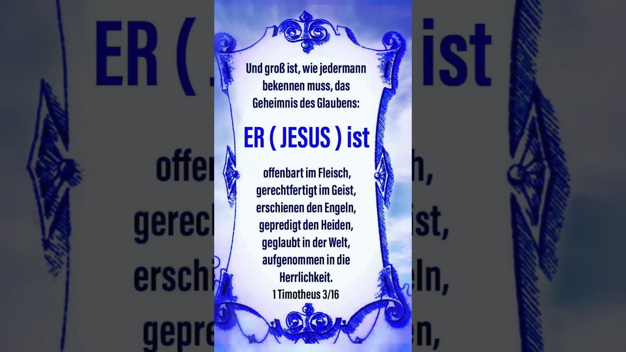 Die Bibel  : 1 Timotheus 3/16