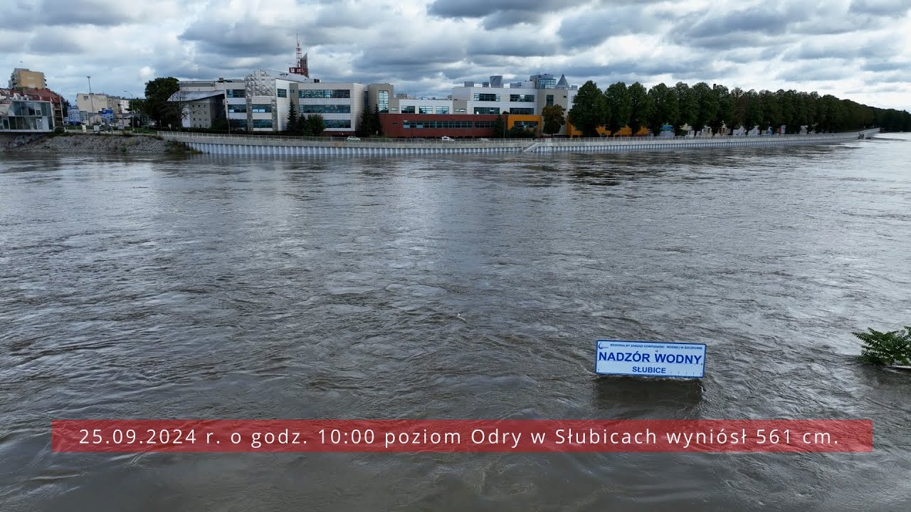 Odra w Słubicach i Pławidle - 25.09.2024 r. #Powódź2024