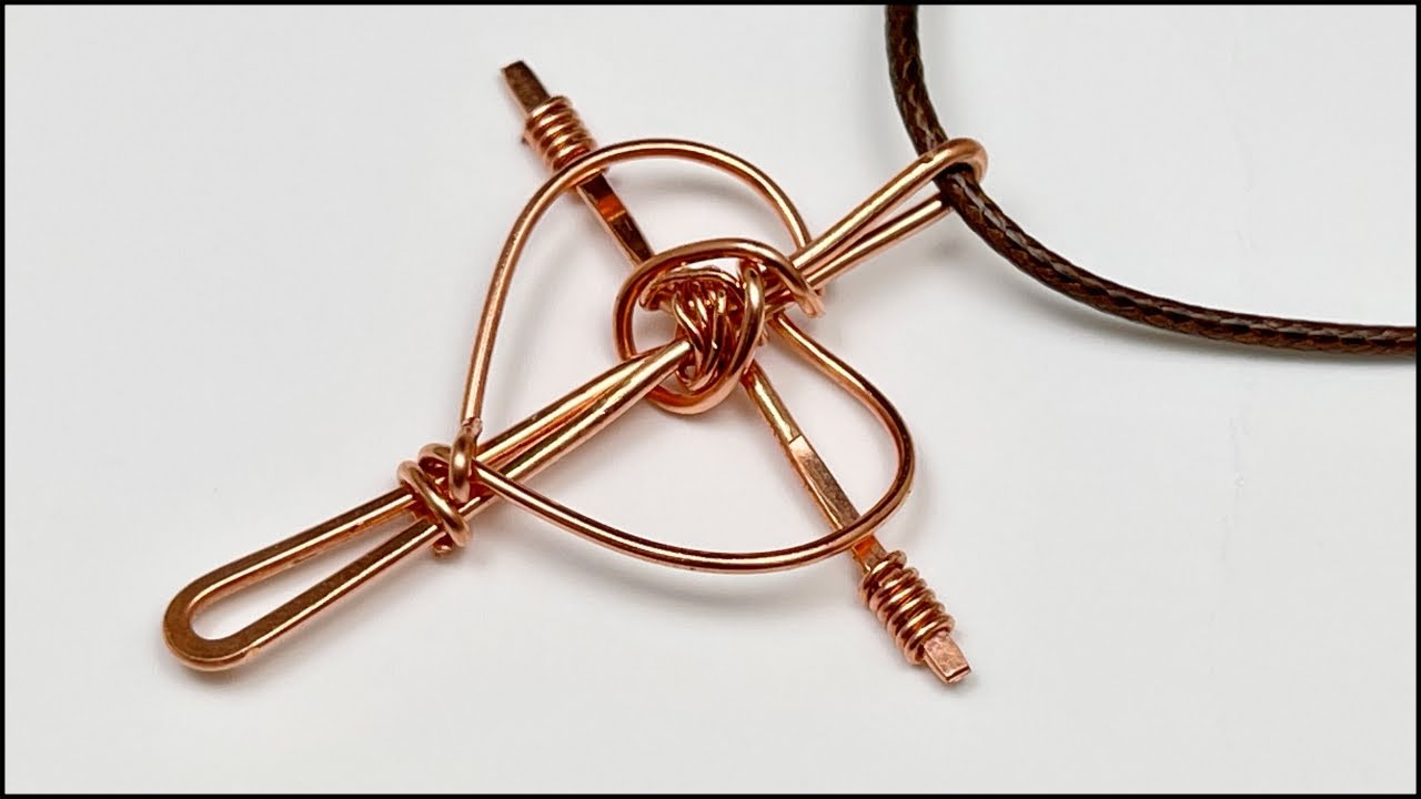 Wire Heart Cross Necklace | DIY Wire Jewelry Making | Wire Wrapped Pendant