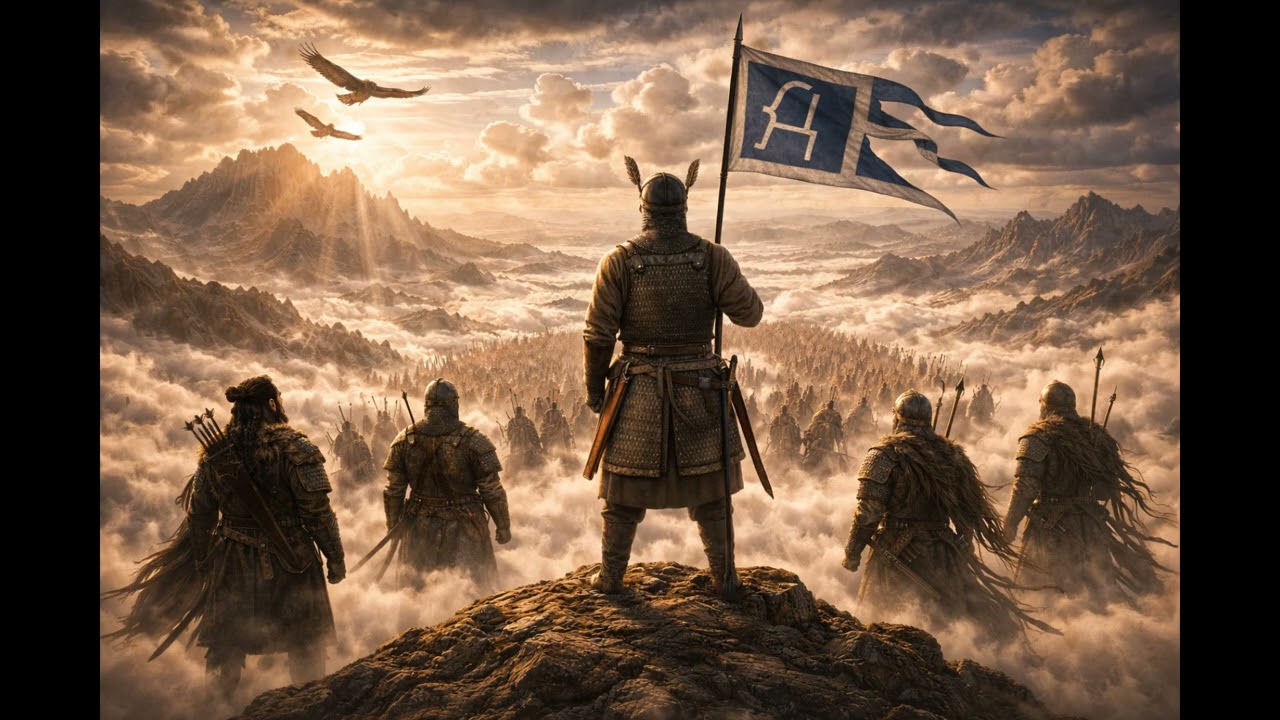 Üze Kök Teŋri Destansı Göktürk Marşı 3.1 𐰇𐰔𐰀:𐰚𐰇𐰚:𐱅𐰭𐰼𐰃