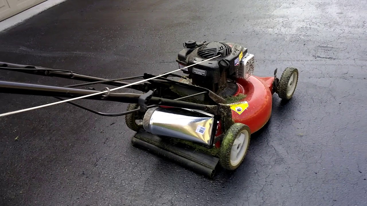 lawn mower DIY mod: convert rear bag to side discharge chute