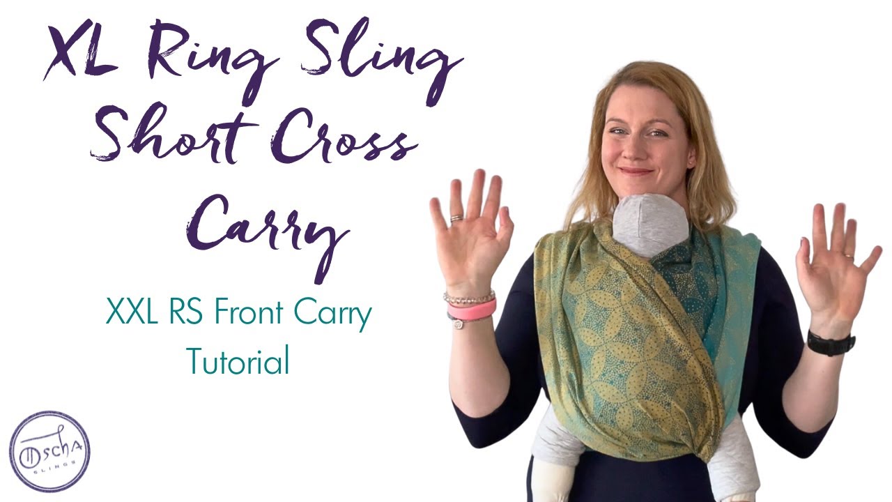 XL Ring Sling SHORT CROSS CARRY | Oscha Slings Extra Long Ring Sling FRONT CARRY