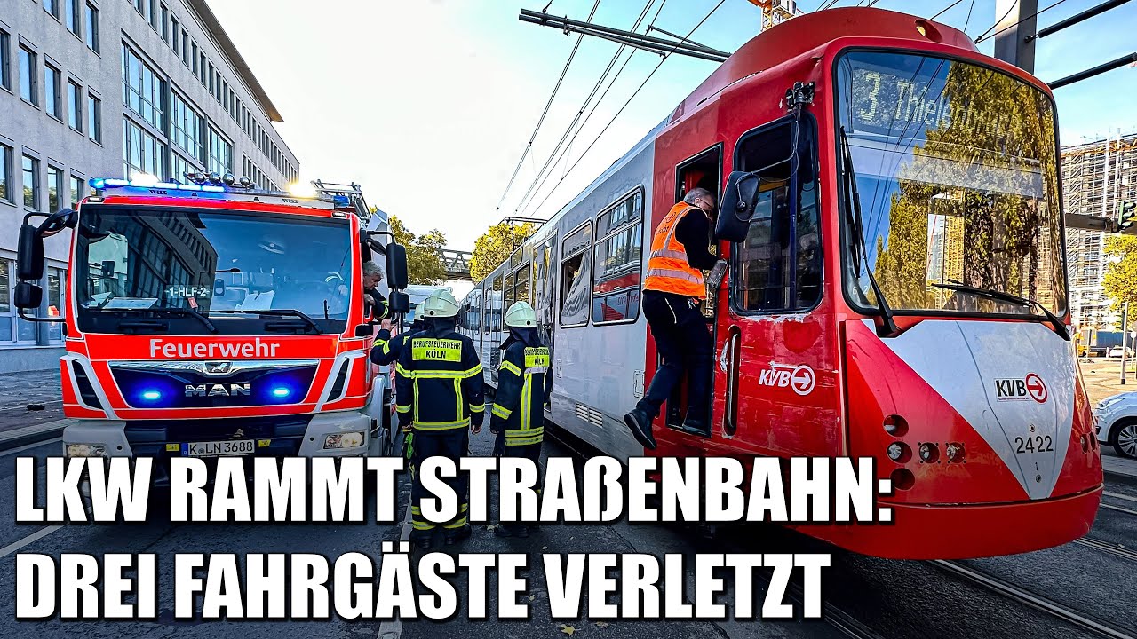 LKW rammt Straßenbahn an der Messe in Köln - drei Fahrgäste verletzt | 26.10.2022