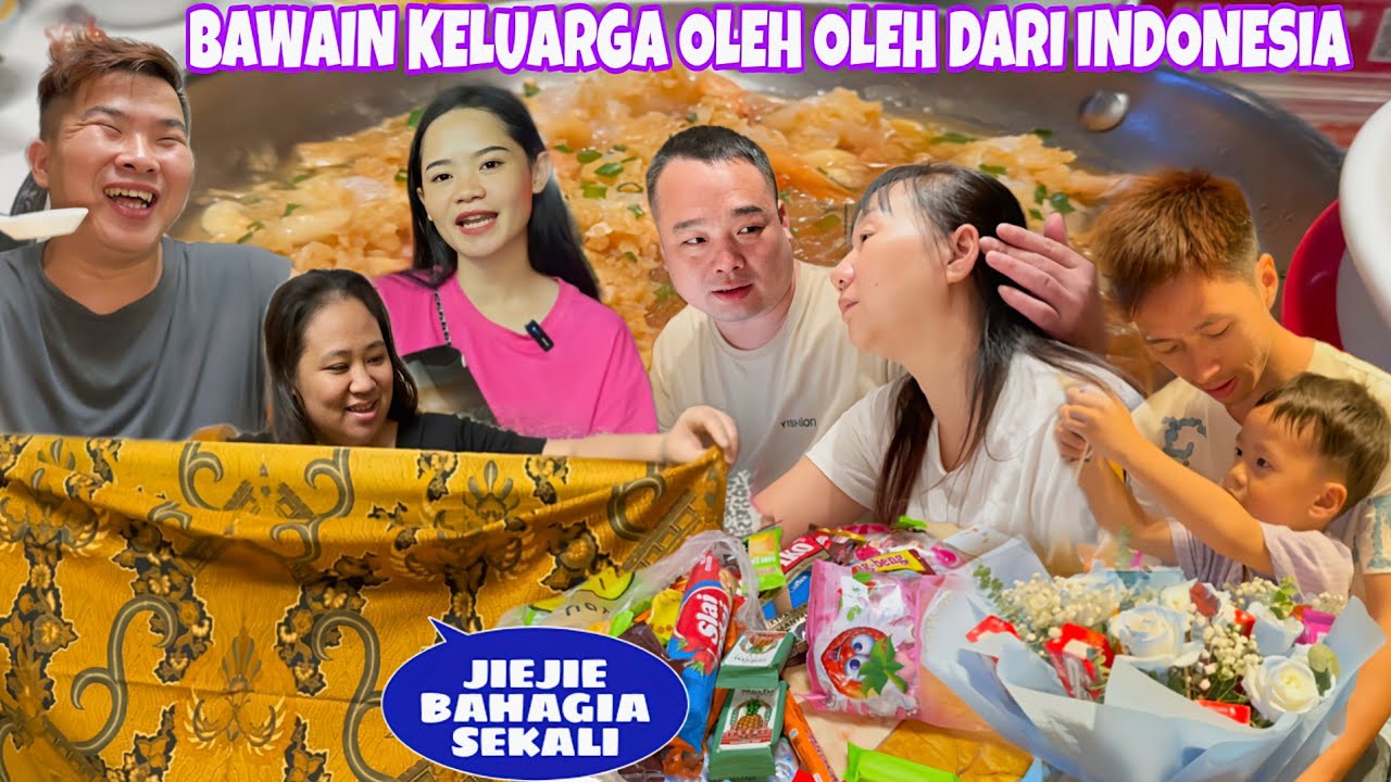 BAWAKAN GEGE DAN JIEJIE SUBUR OLEH OLEH INDONESIA MEREKA SENANG SEKALI, GEGE SEMAKIN BUCIN