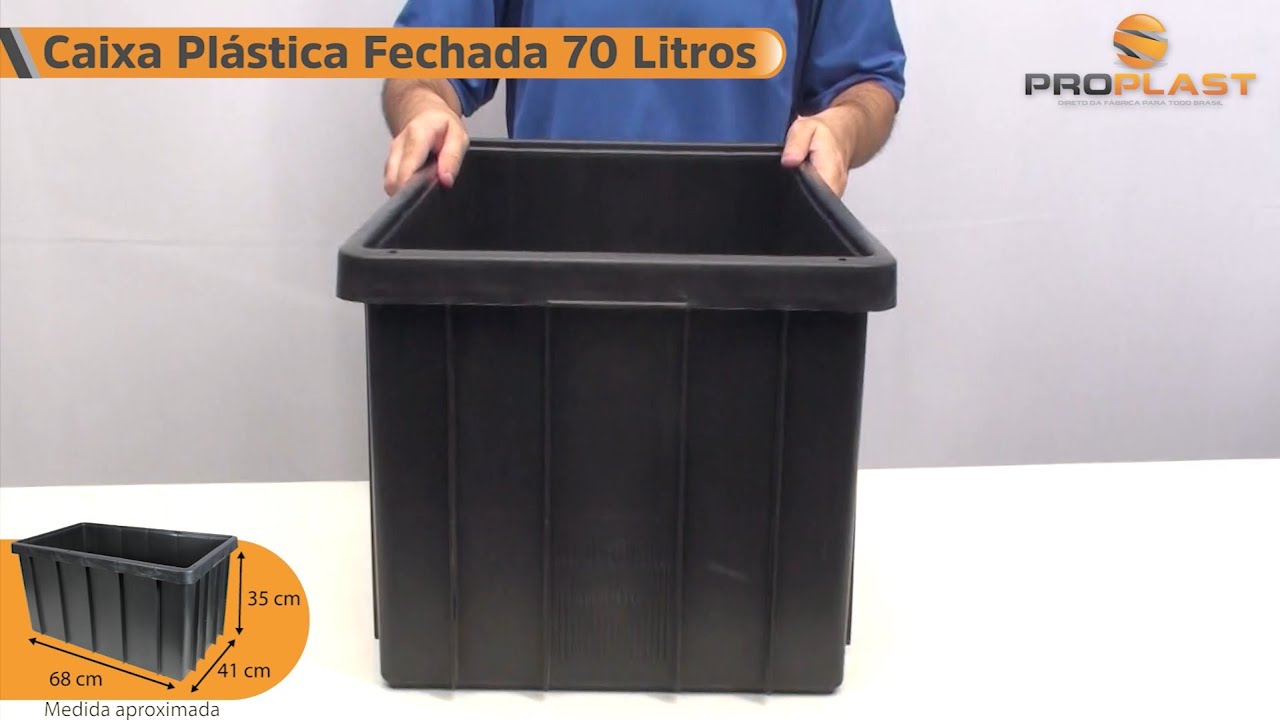Caixa Plástica Fechada 70 Litros