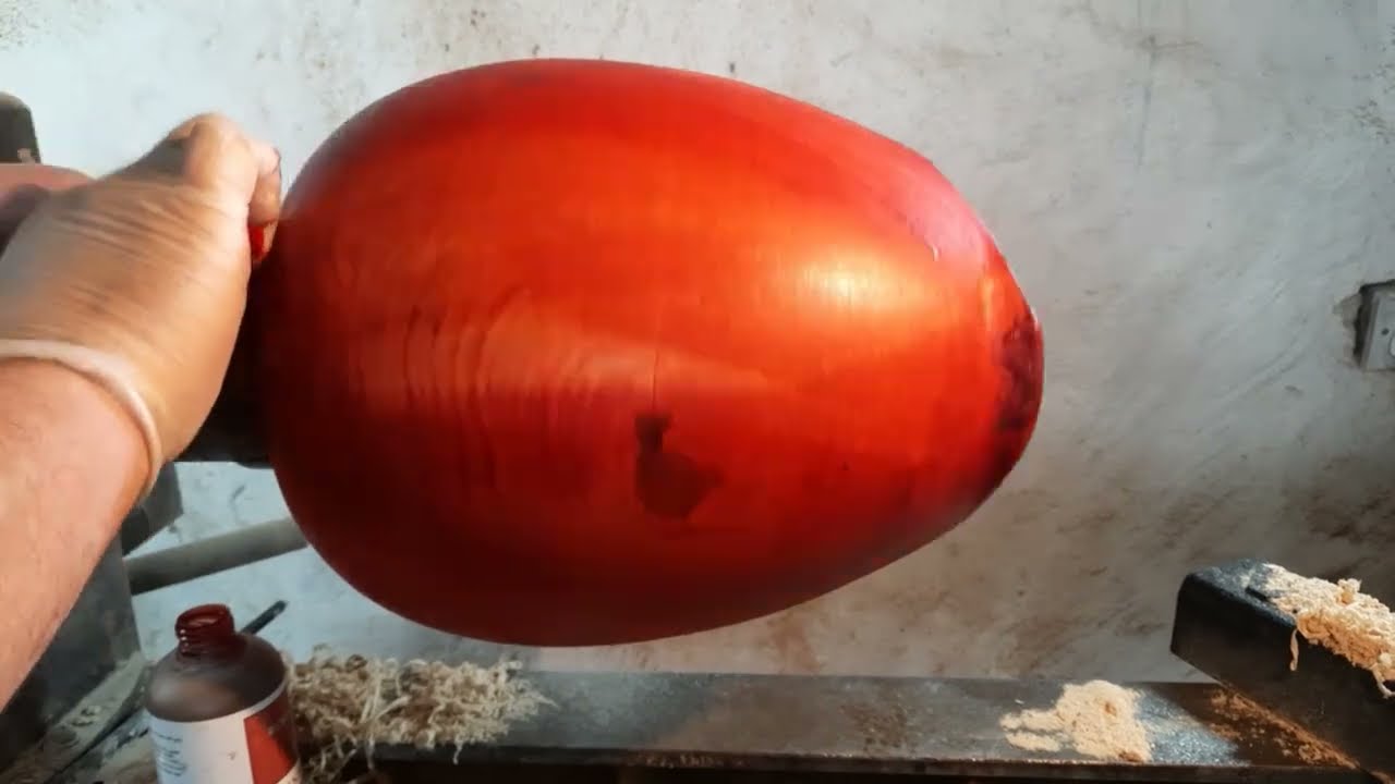 WOODTURNING stunningly beautiful red beech wood fantastic vase