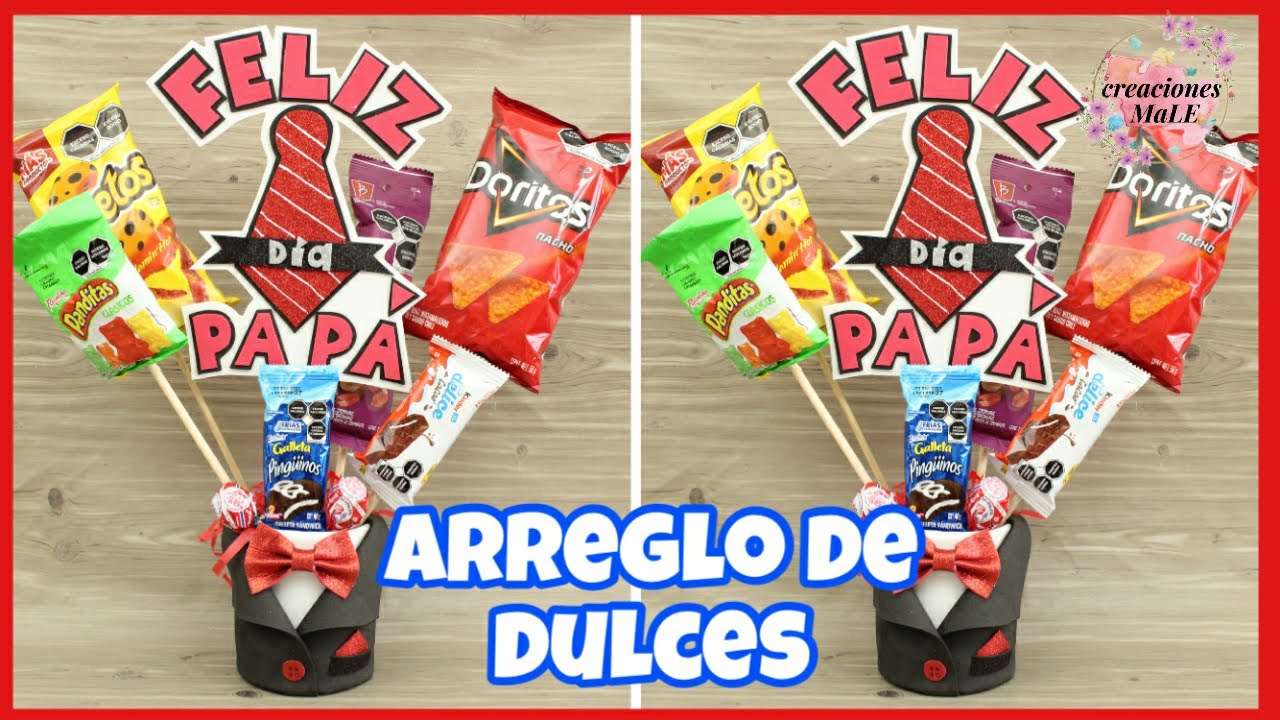 ARREGLO DE DULCES PARA EL DÍA DEL PADRE || RECICLADO