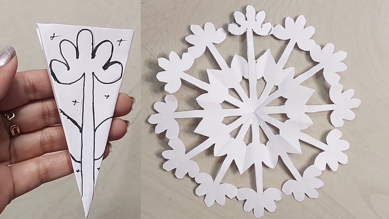 How to make easy and beautiful snowflakes ❄️♥️ #papercraft #snowflakes #part 97