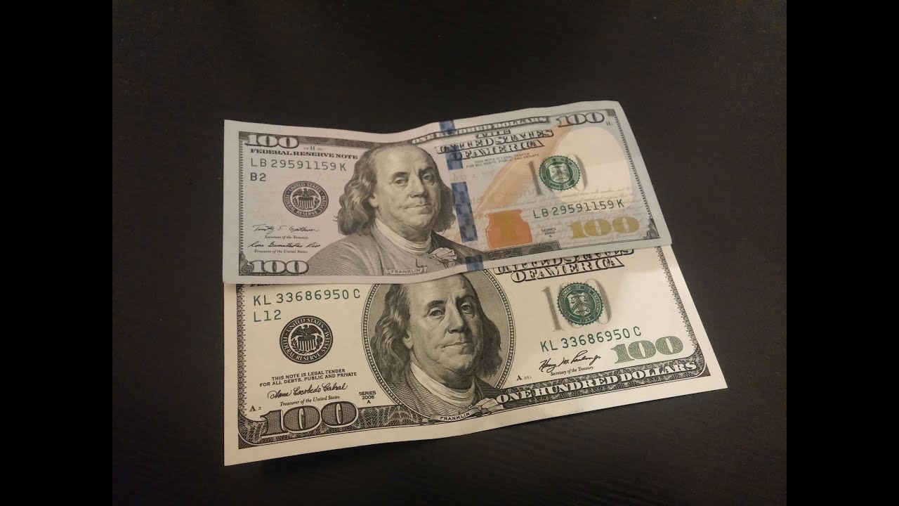 НОВАЯ И СТАРАЯ КУПЮРА 100 ДОЛЛАРОВ, СРАВНЕНИЕ (New 100 Dollar Vs Old 100 Dollar)