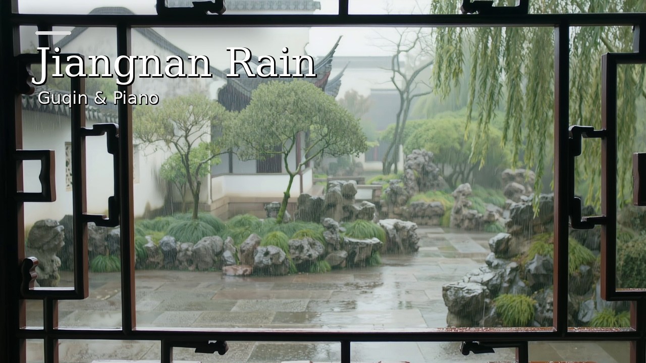 Rainy Jiangnan Classical Garden | Guqin & Piano for Calm & Relaxation