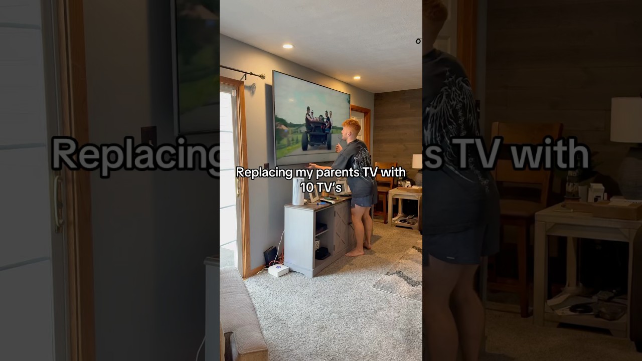 Replacing My Parents Tv With 10 TVs