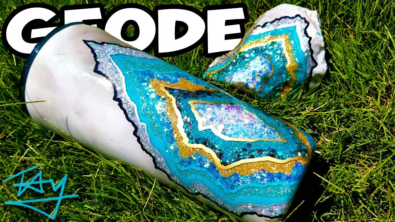 Most Beautiful Glitter Agate Geode Tumbler EVER!!! Tutorial
