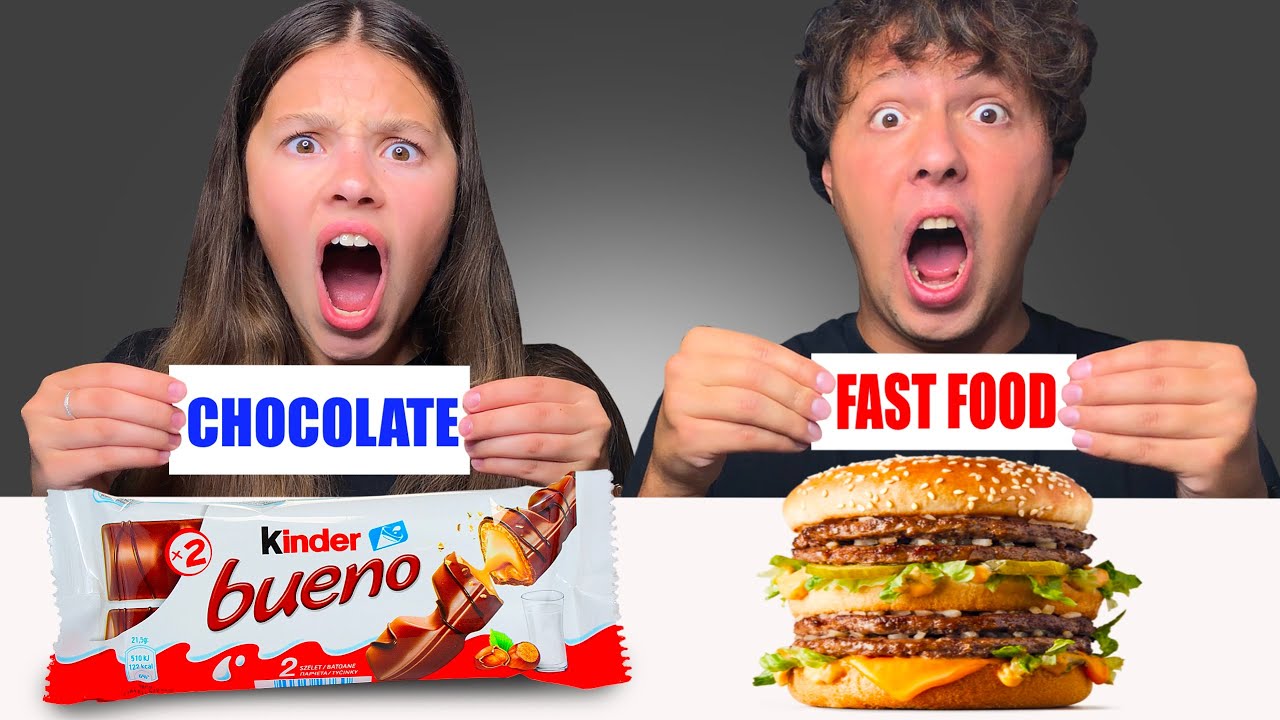 ASMR CHOCOLATE vs FAST FOOD CHALLENGE | MUKBANG EATING SOUNDS 먹방 Tati ASMR