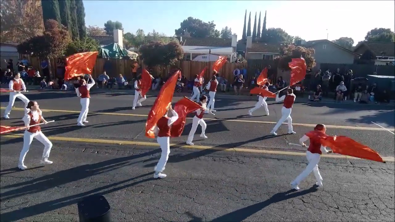 The Santa Cruz Cardinal Regiment at the 2025 Central California Band Review