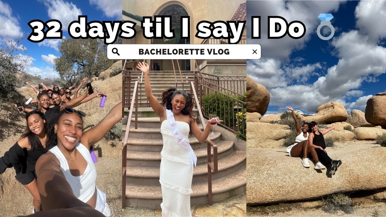 PALM SPRINGS Bachelorette Vlog | 32 days until I get married, girls trip to joshua tree