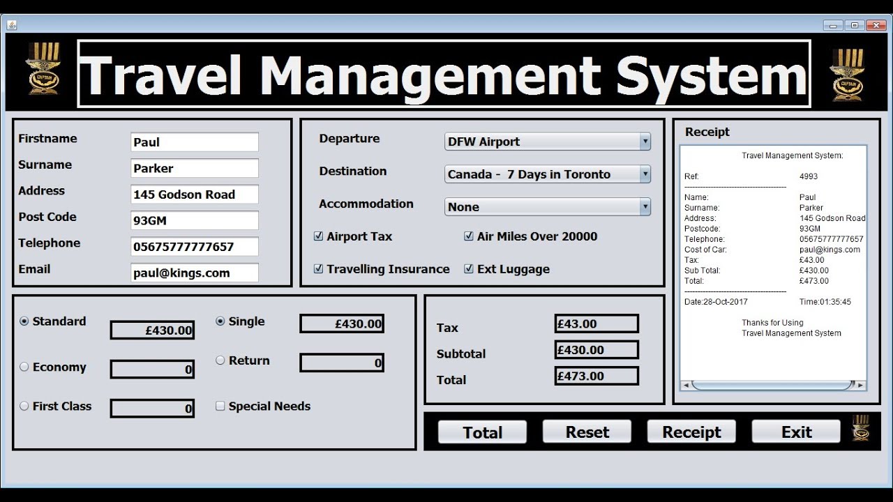 How to Create Travel Management System in Java NetBeans using Object Oriented Approach
