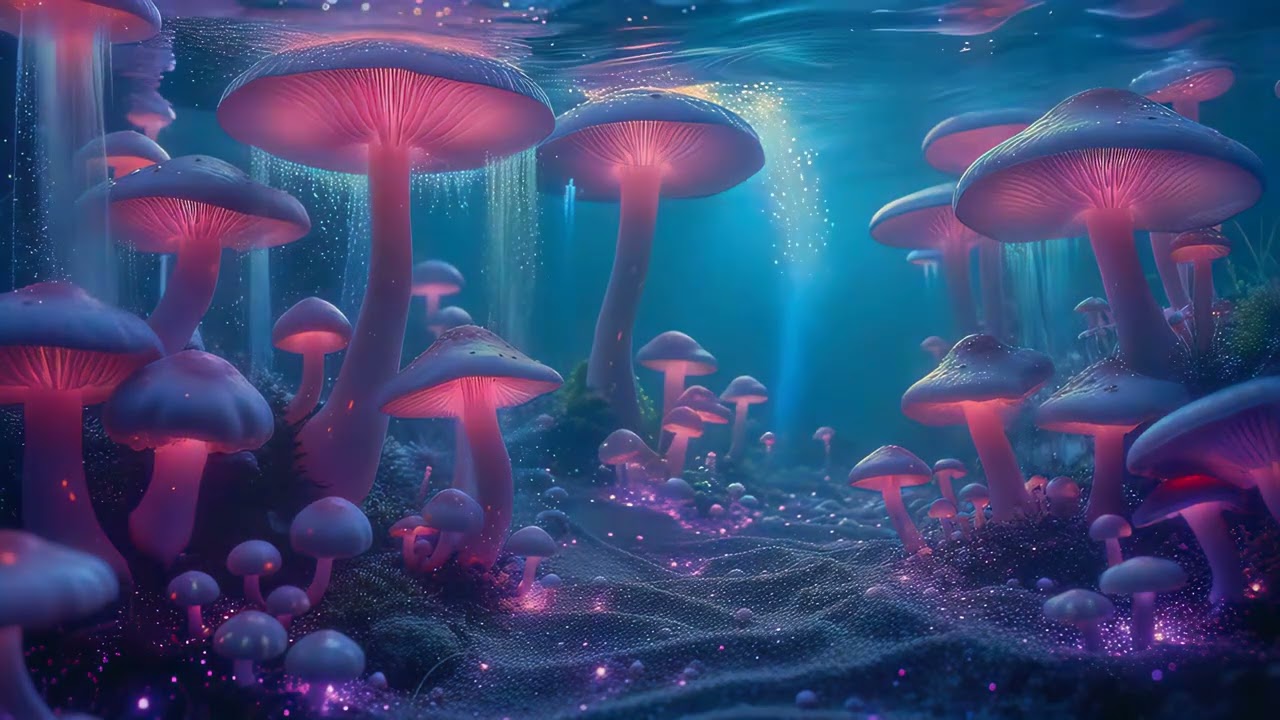 10 hours underwater blue mushroom forest 4k uhd 60fps screensaver windows 11 vj loop