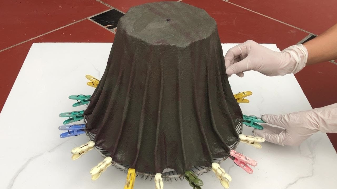 Tips for creating cement pots made from fabric scraps - Creative and unique