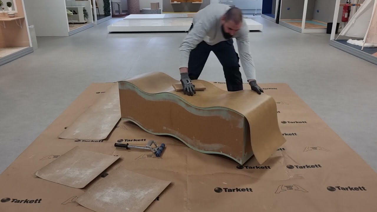 How to install Linoleum flooring on furniture? Tarkett Lino