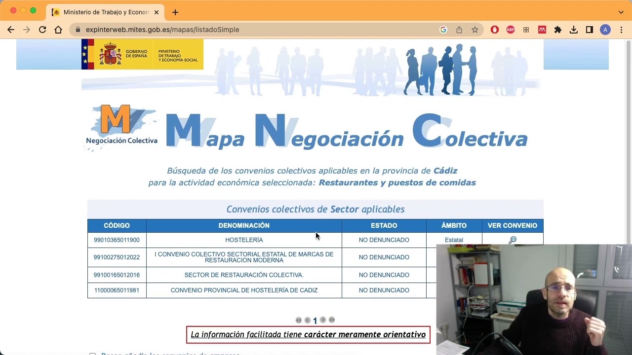 Buscar convenios colectivos en el mapa de la negociación colectiva estatal