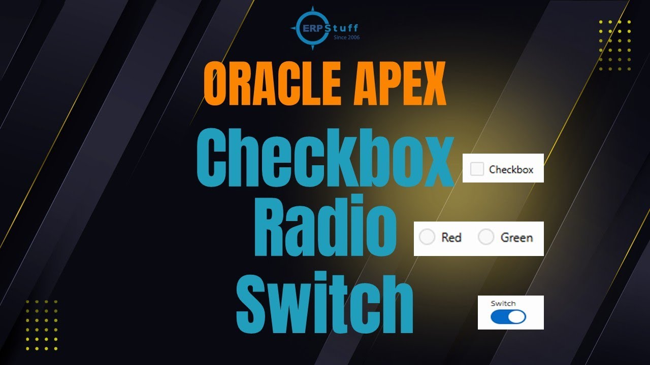 Объяснение элементов ввода формы Oracle APEX: флажок, группа флажков, группа радиопереключателей ...