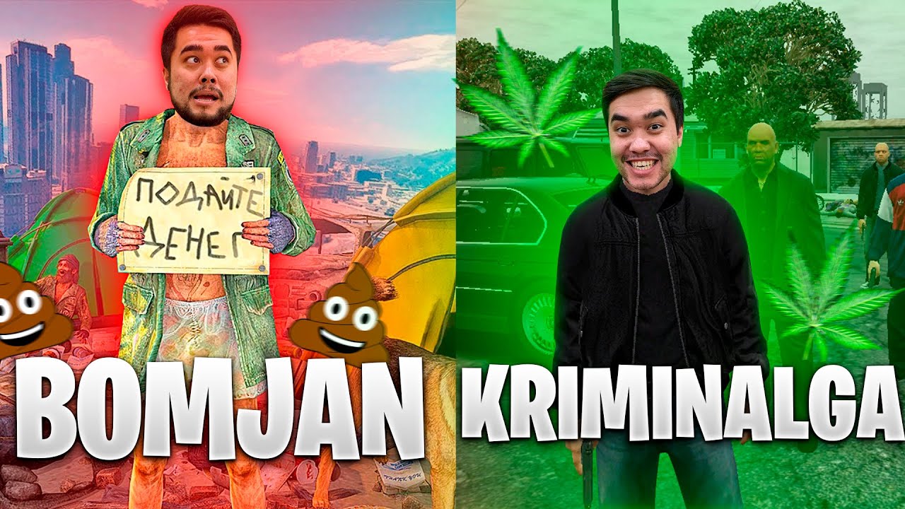 GTA 5 RP - BOMJDAN BANDIT BO'LDIK SOQQA QILAMIZ