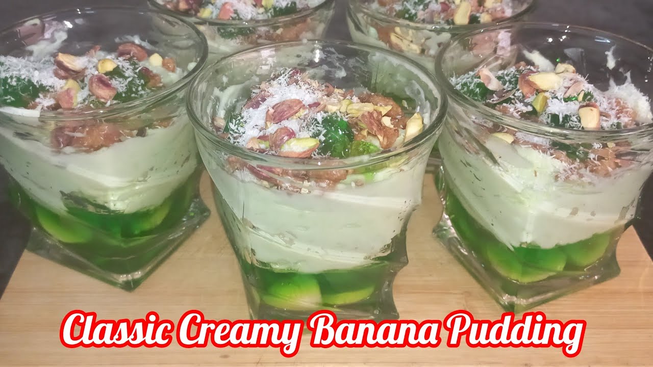 Classic Creamy Banana Pudding Recipe || How To Make Quick And Easy Banana Custard Shots