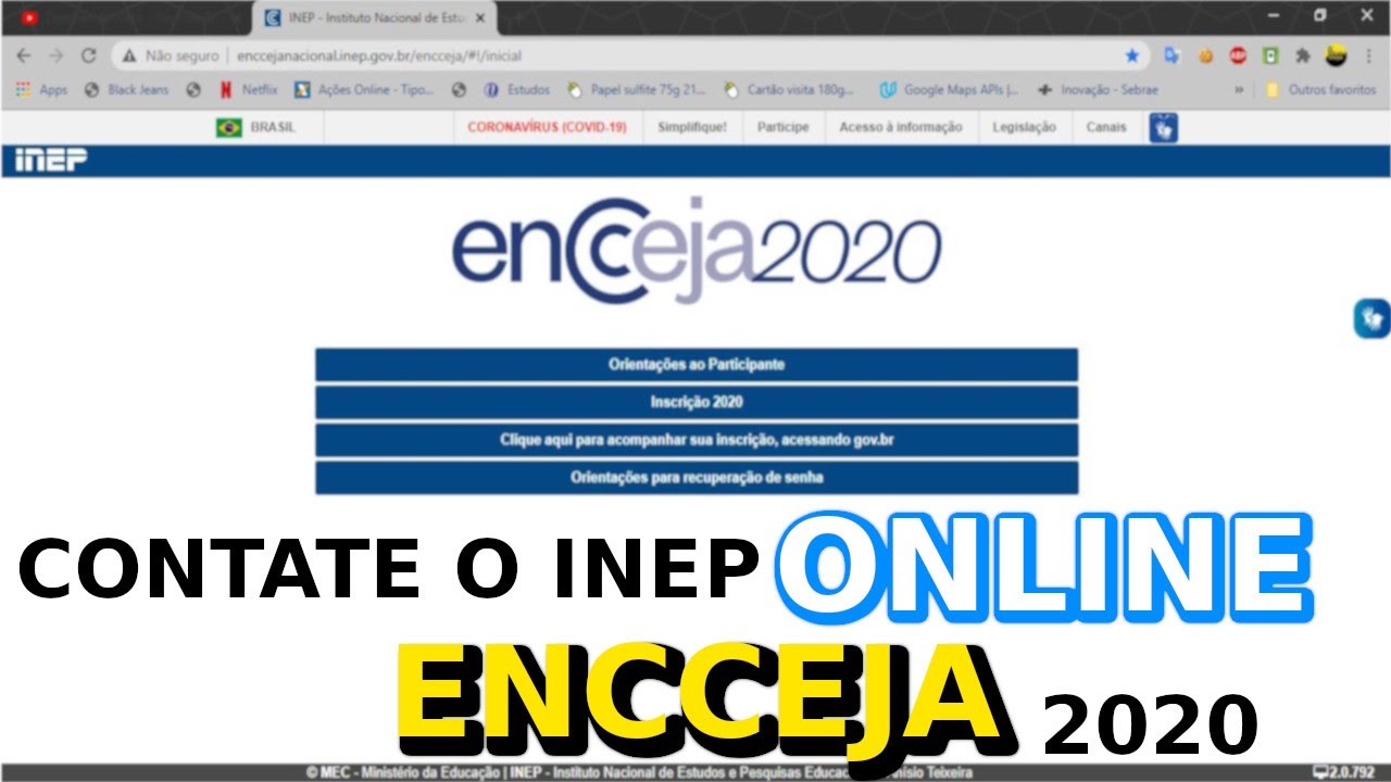 Como Entrar em Contato com o INEP - Encceja 2020