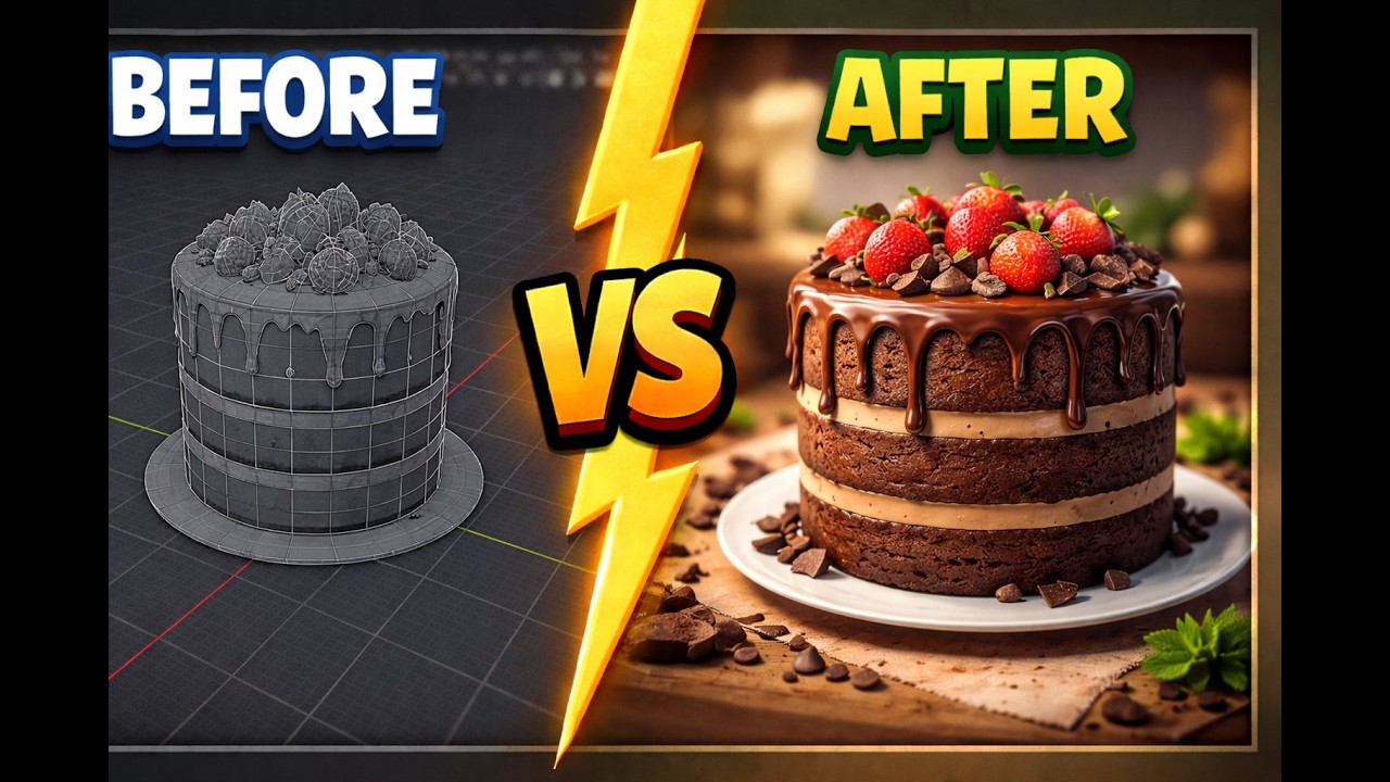 Level Up Your 3D Cake! (Blender Tutorial) 🍰🔥