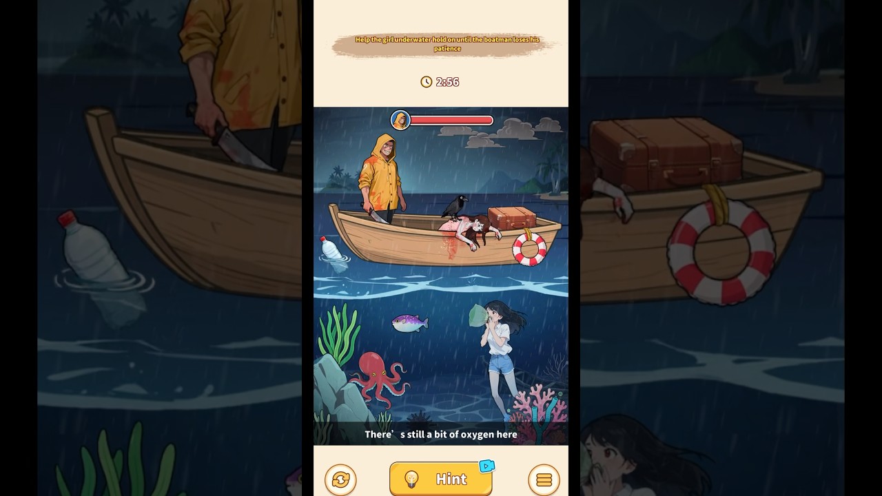 Brain Puzzle 2: Logic Twist - Level 12 - Underwater Escape - Help the girl underwater hold on&hellip;