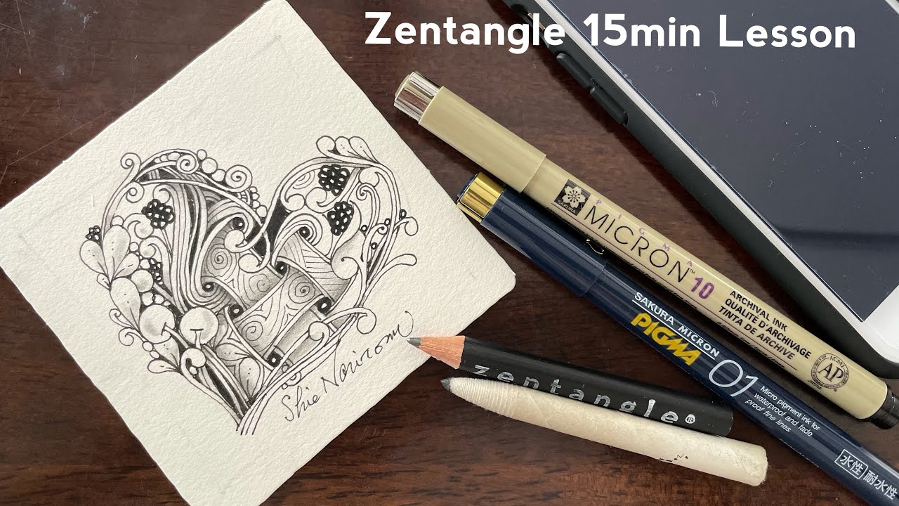 🇯🇵ゼンタングル15分レッスン【ハートにタングル】Zentangle 15 minutes lesson