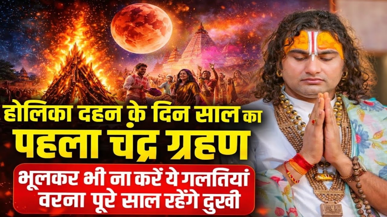 होली पर साल का पहला चंद्र ग्रहण😲 भूलकर भी न करे ये गलतिया |वरना पूरे साल रहेंगे दुखी#anirudhhacharya