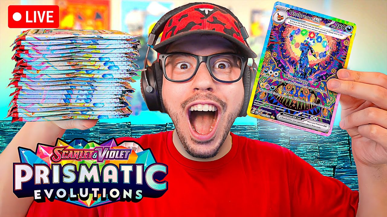 Opening 300 Pokemon PRISMATIC EVOLUTIONS for GOD PACK! (Live Stream)