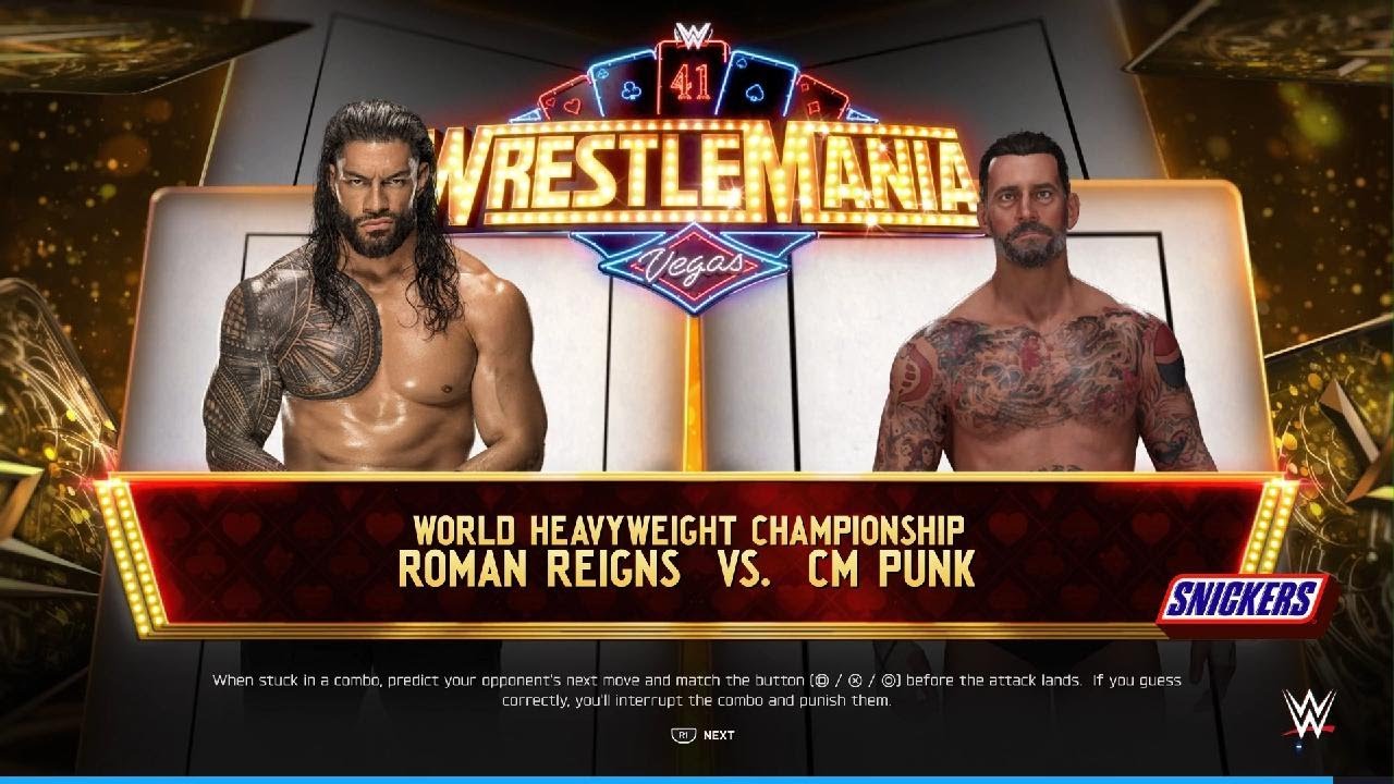 WWE 2K25 Roman vs CM PUNK- 2 out 3