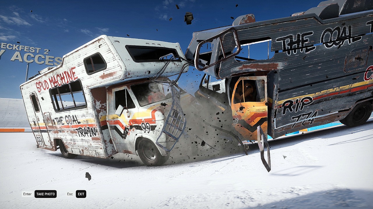 Wreckfest 2 Destruction Physics Montage Motorhome Testing Grounds UHD 2K