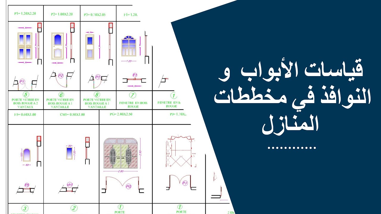كيف تعرف قياسات الأبواب و النوافذ في مخططات المنازل و الفلل و المشاريع