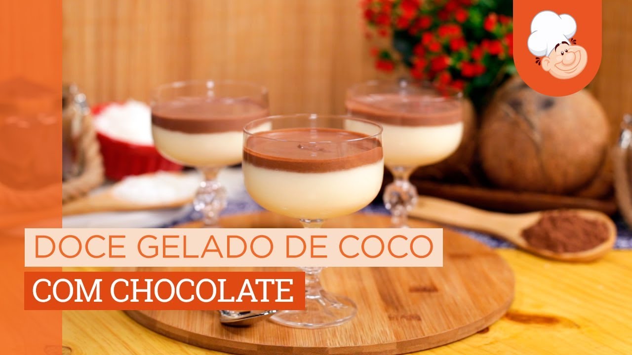 Doce gelado de coco com chocolate &mdash; Receitas TudoGostoso