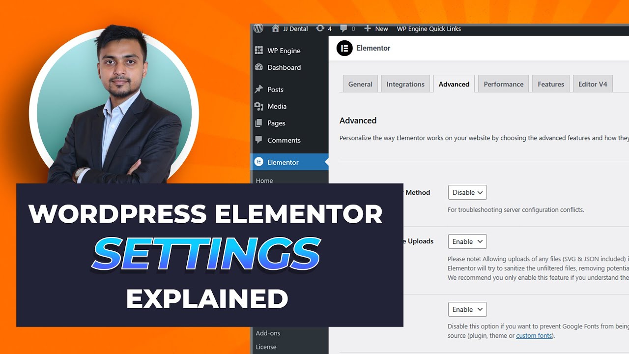 07 Elementor Advance and Related Settings  WordPress Elementor Bangla Tutorial