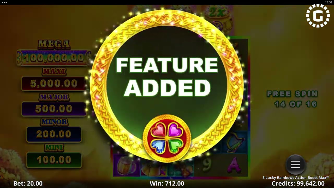 3 Lucky Rainbows Action Boost Max by Spin Play Games Slot Features | GamblerID