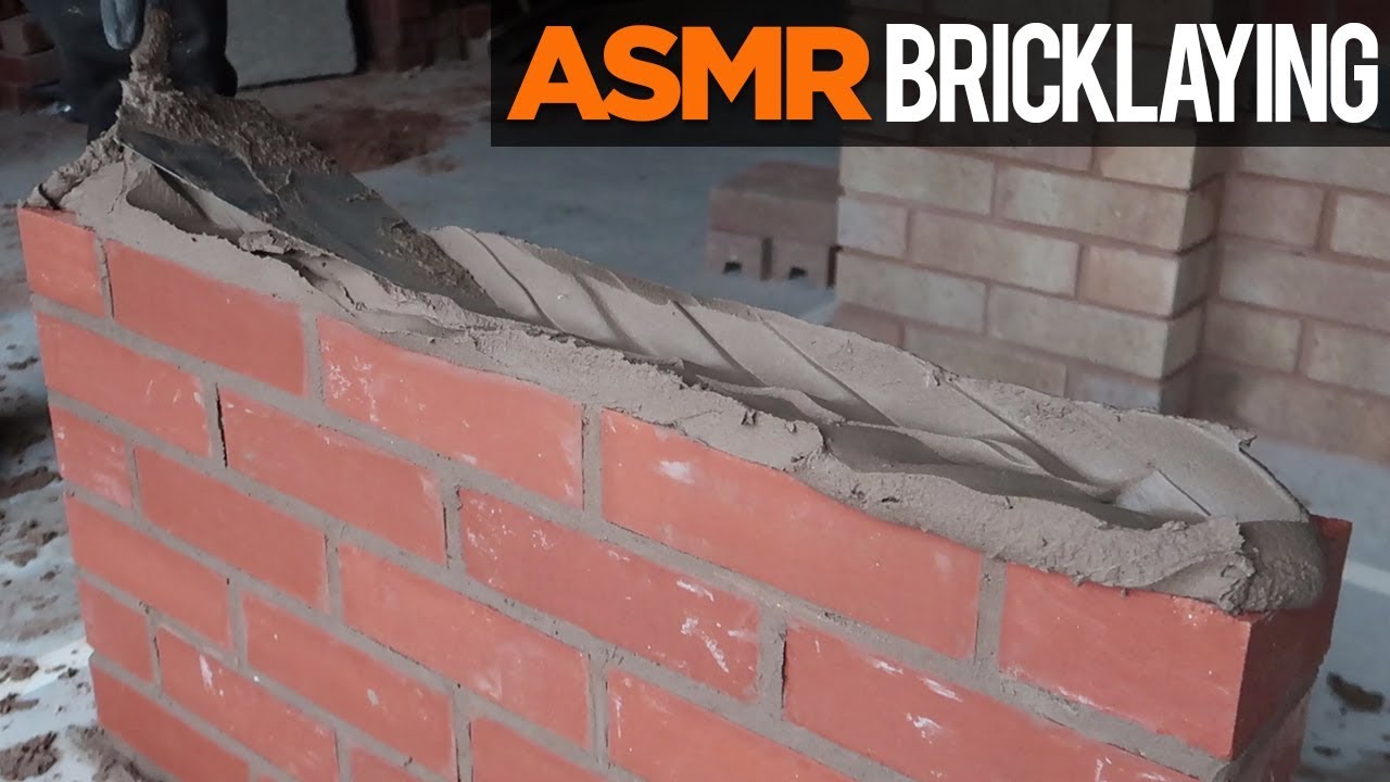 ASMR Brick Wall Panel Scraping and Tapping Bricklaying