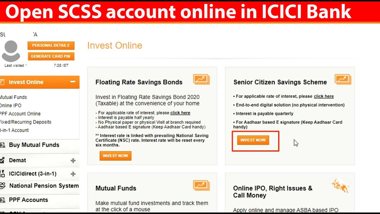 Hindi | How to open scss account in icici bank