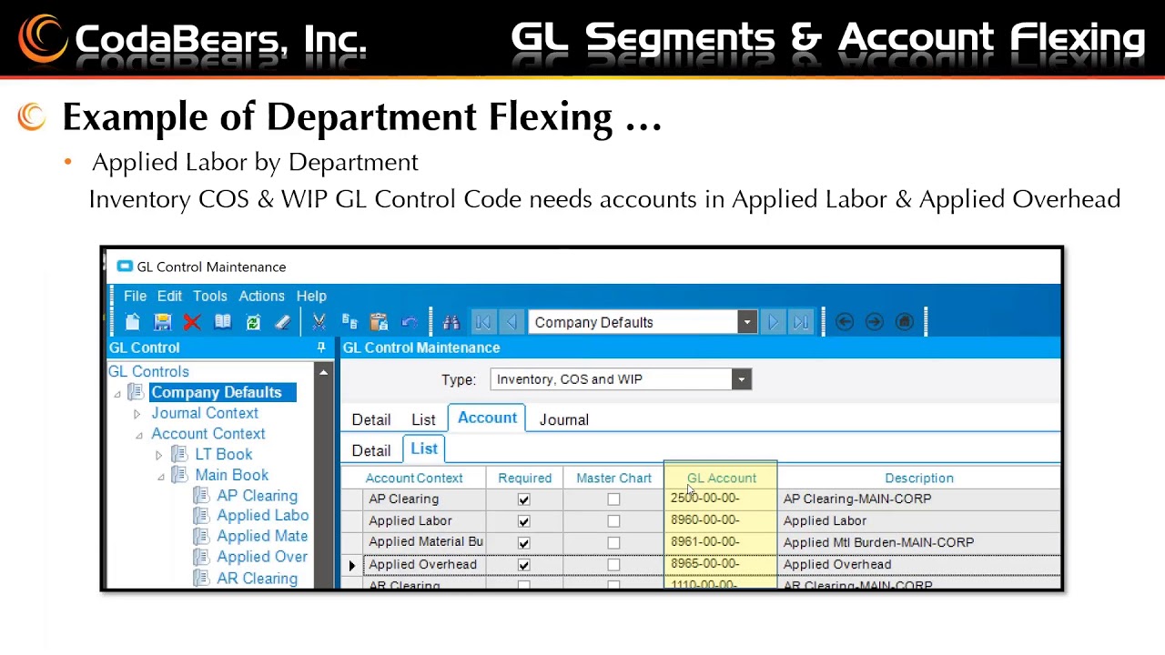 GL Segments and Account Flexing