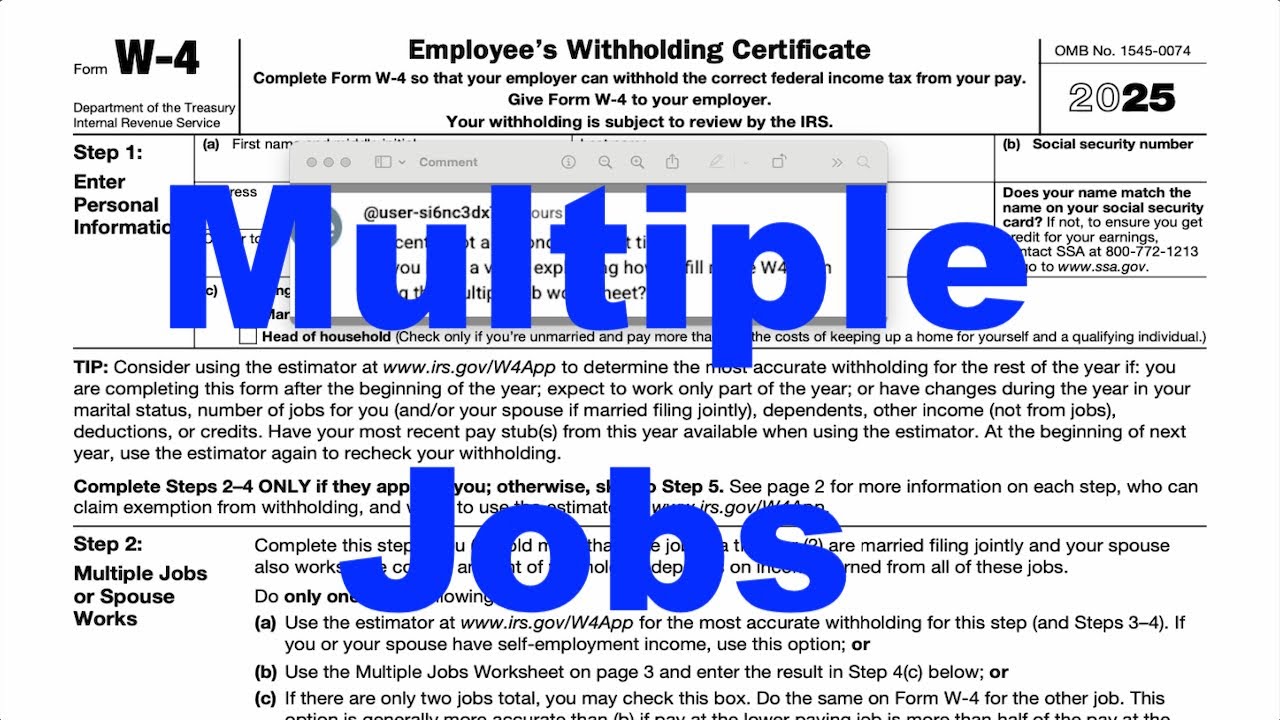Tutorial - Multiple Jobs Worksheet on the W4 Form