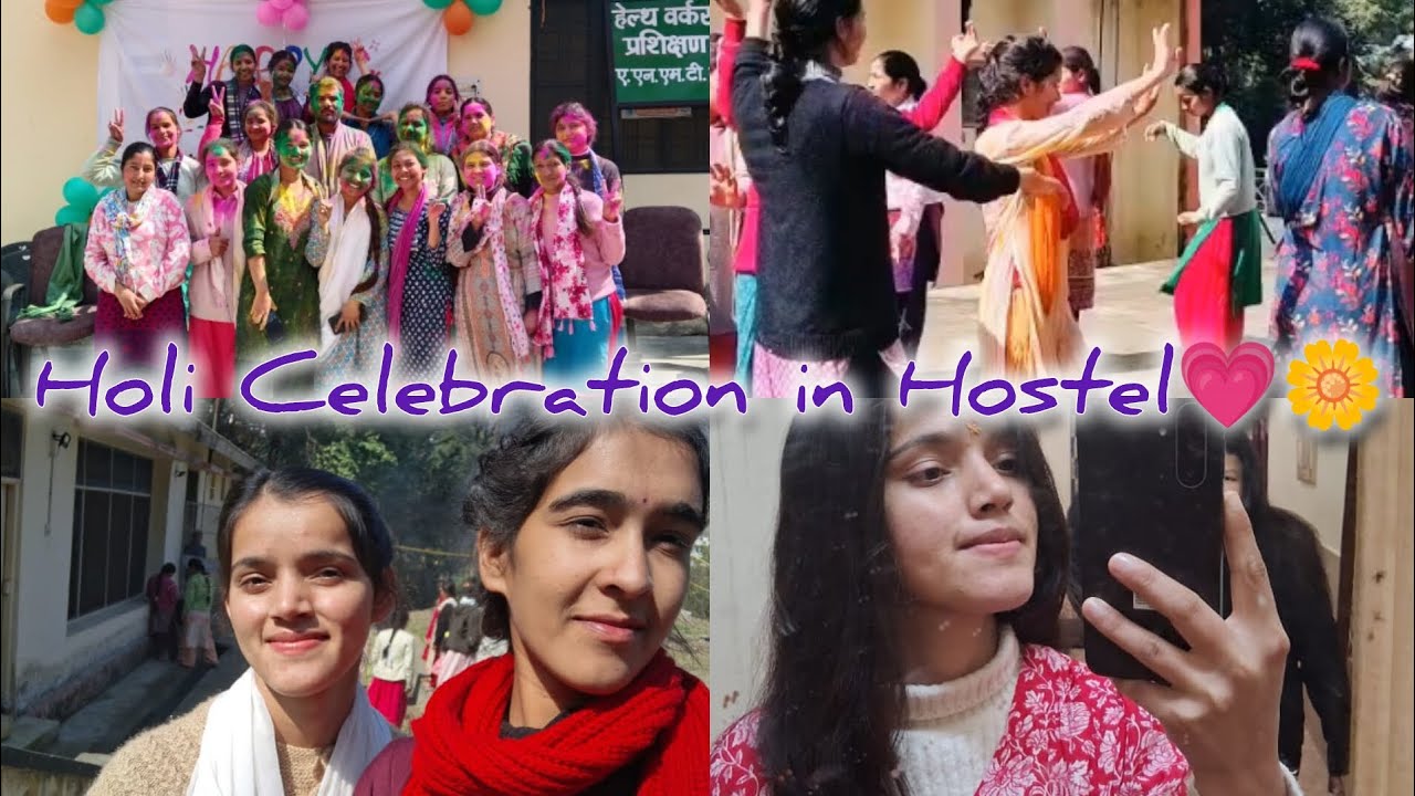 Holi Dance in the hostel without any music!🤩💗🌼//minivlog//hostel Life//holiday//holi2026//daily V//