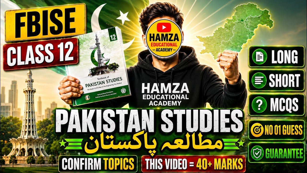 Class 12 Pakistan Studies Confirm Topics | Guess Paper Pakistan Studies Fbise 2026 | Urdu + English