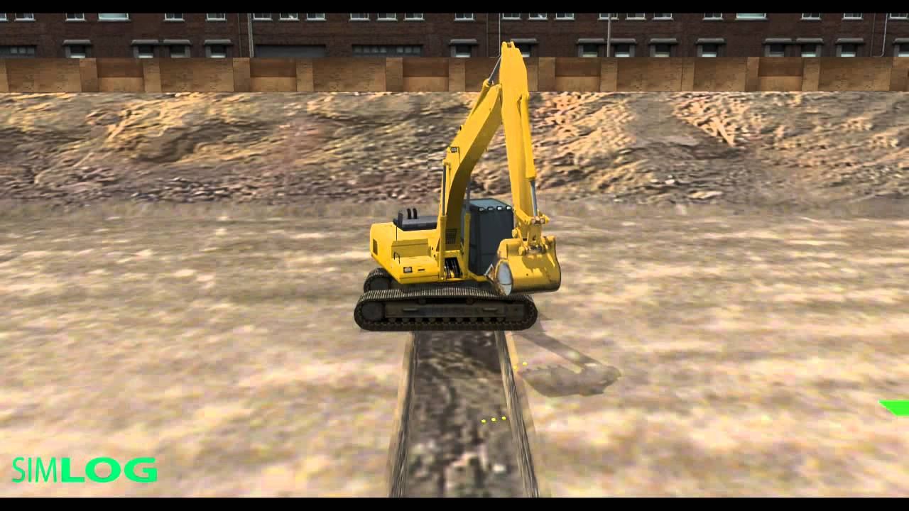 Atravesar una Zanja - Simlog Excavadora Hidráulica
