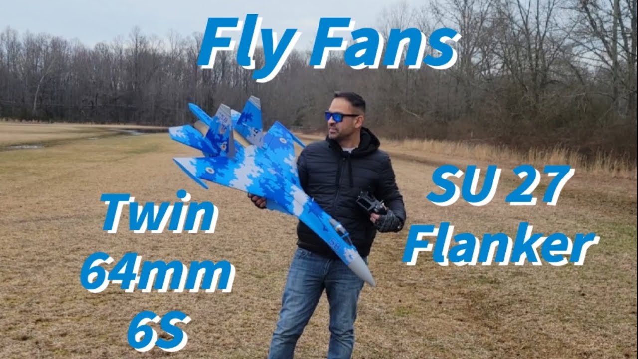 Maiden Flights of the FlyFans Twin 64mm SU27 Flanker From @bananahobby