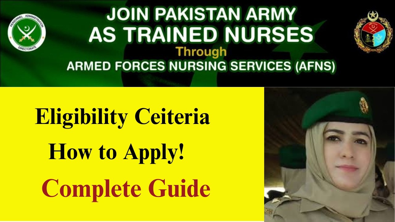 Join Pakistan Army as Trained Nurses Through Armed Forces Nursing Services AFNS 2026