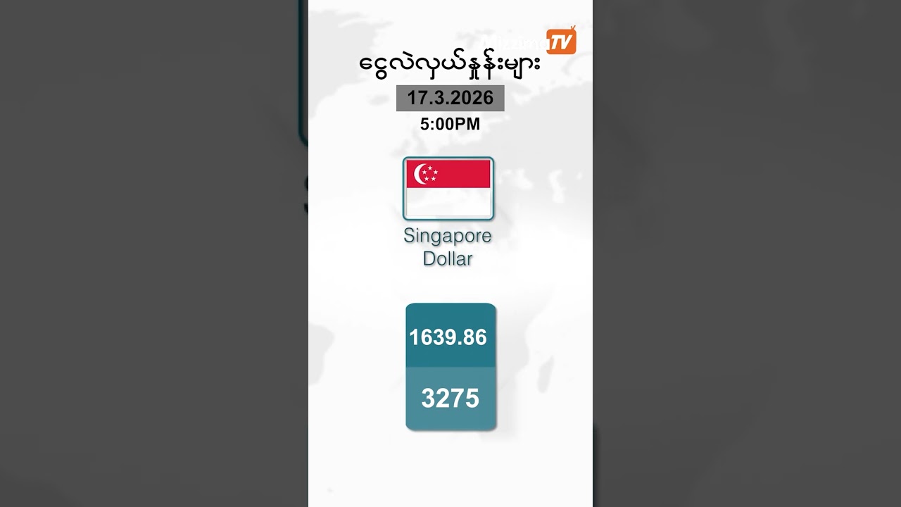 မတ်လ ၁၇ ရက်နေ့ ၊ ညနေ ၅ နာရီထိ နောက်ဆုံးရငွေစျေးနှုန်းများ